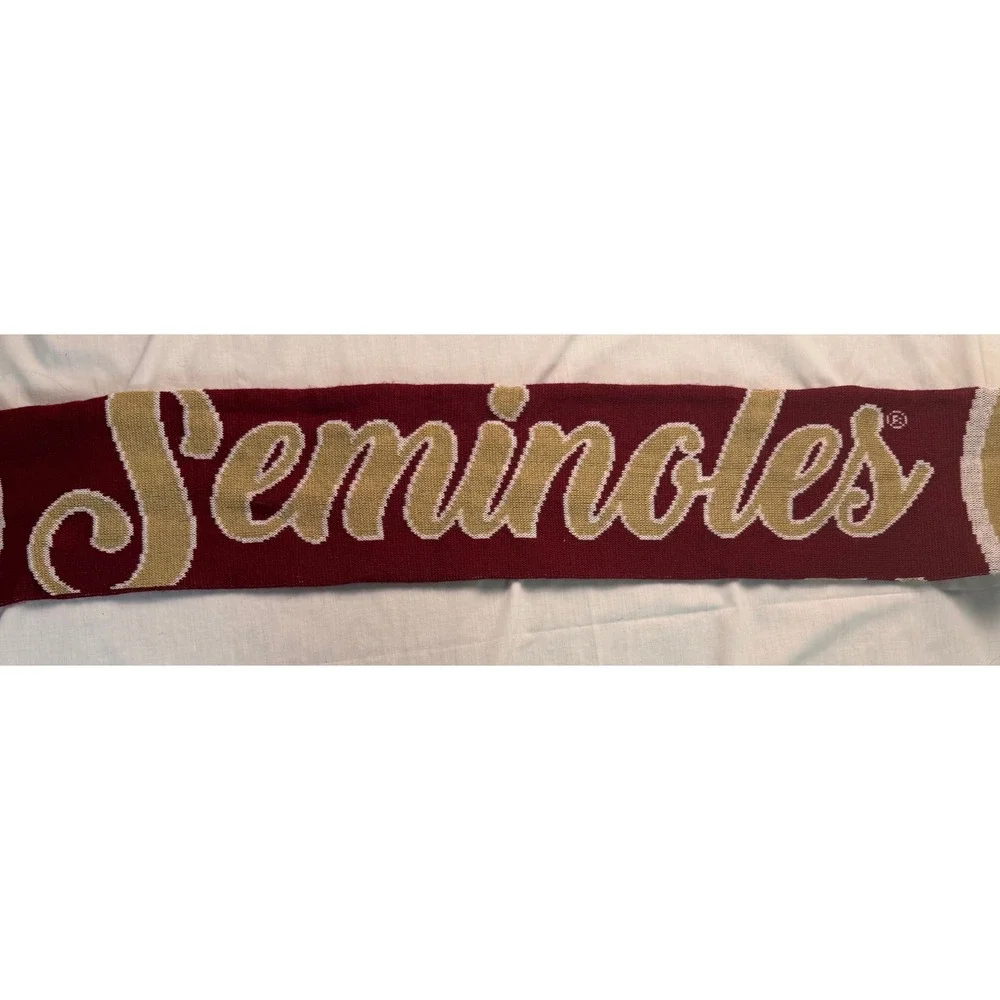 FOCO Florida State University Seminoles Knit Scarf FSU Garnet Gold Fringed Logo